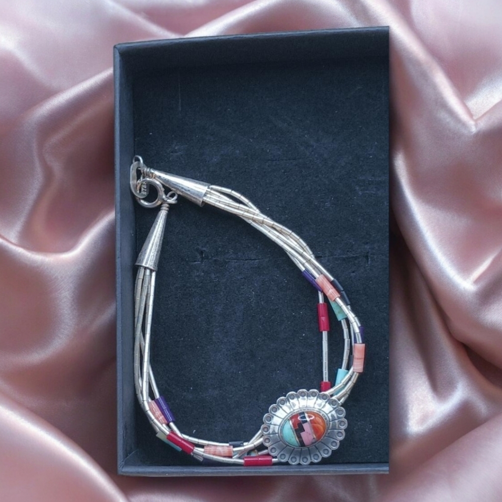 VINTAGE SIGNED QT LIQUID STERLING SILVER BRACELET